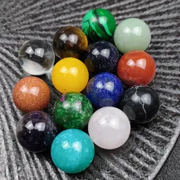 16mm Kamień Naturalny Luźne Koraliki Amethyst Rose Quartz Turquoise Agate 7Chakra DIY Non-Porowate Round Ball Beads