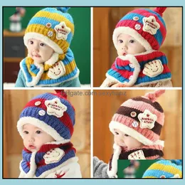 Hüte Schals Sets Schal Mütze Handschuh Hüte Handschuhe Mode Accessoires HataddSarf Set Junge Mädchen Unisex Herbst Winter Baby Schal Kinder Säugling Ca