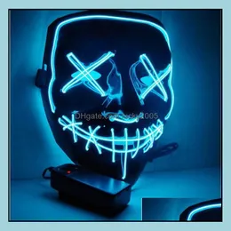 Festive Home Gardenhalloween Funny Mask Led Light Up the Purge Election Year Great Festival Cosplay Costume Supplies Party Masks Drop Deli