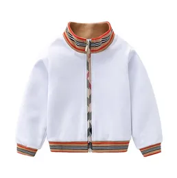 Spring Fall Baby Boys Jackor Kids Zipper Coats Nya Mode Barn Bomull Långärmad Outwear Boys Jacka Barnrock