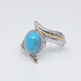 Fashion Feather Turquoise Ring blue diamond ring jewelry women rings Fashion jewelry will and sandy Christmas gift