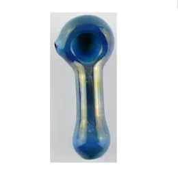 Rainbow Spoon Oil Burner Glass Pipes 4 inch Blue Swril Bowl Hand Tobacco Smoking Glass Pipe High Quality Elegant Coroled Dad