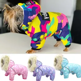 Winter Dog Clothes Warm Pet Jacket Coat Puppy Chihuahua Kläder Luxury Fur Hoodies Vattentät Hundar Reflekterande York Shire Outfit 211007