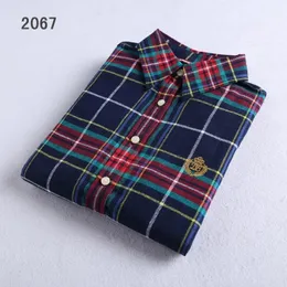 2021 U-Shark Fashion Plaid Shirt 여성 대학 스타일 여성 블라우스 긴 소매 Thicken Flannel Shirts Blusas Office Tops 210225