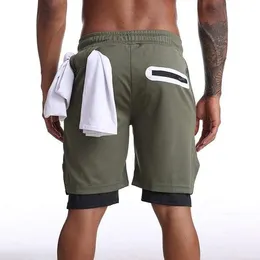New gym shorts Men's Running Shorts Mens Sports Male Quick Drying Training Exercise Jogging Gym with Built-in pocket Liner Shorts 21