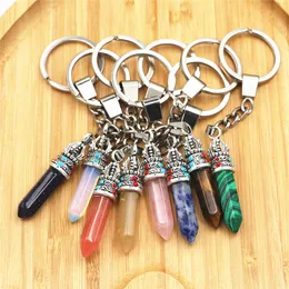 7 Chakras Orgone Pendulum Key rings Energy Crystal Stone Keychain Healing Amulet keyrings for Car Meditation Reiki Lucky Gift