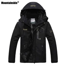 Giacca impermeabile da uomo in pile interno invernale da uomo in pelle di montagna Sport all'aria aperta caldo cappotto di marca escursionismo campeggio Trekking sci maschio MT058 Y1122