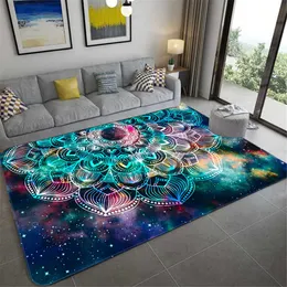 Nordic Colorful Star Sky Mandala Big Carpet Living Room Gorgeous Floor Mat Girl Bedroom Rug Floral Bathroom Doormat 210626