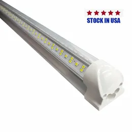 V-Şekilli 4ft 5ft 6ft 8ft Soğutucu Kapı LED Tüpler T8 Entegre Mağaza Ampul Çift Taraf SMD2835 Floresan Işıkları AC 85-265 V 15000LM ABD Stock USALIGHT