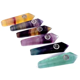 Det senaste och mest kompletta sortimentet Natural Crystal Rökpipor Energi Stone Wand Healing Quartz Point Gemstone Tobacco Pipe W / Presentförpackning