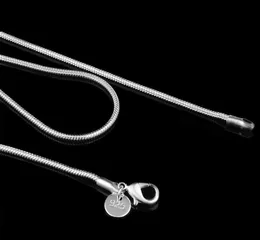 2021 100PCS 2mm 925 Sterling Silver Snake Chain Halsband 16 18 20 22 24 tums Kedjor Designer Halsband DIY Tillbehör Pris