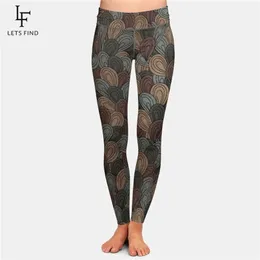 Letsfind Marki Wysoka Talia Kobiety Legginsy 3D Print Plus Rozmiar Jakość Mleko Silk 211204