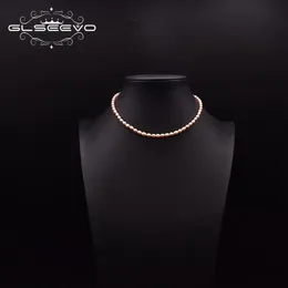 GLSEEVO Natürliche Süßwasser Große Perle Kurze Halskette Für Frauen Paar Dating Minimalismus Handgemachte Exquisite Schmuck GN0262A