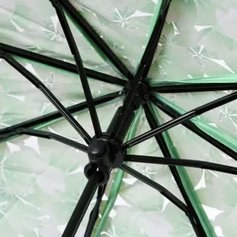 35# Women's Rain Umbrella Transparent Clear Umbrella Cherry Blossom Mushroom Apollo Sakura Flower Printed 3 Fold jllWol