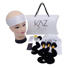 Present Wrap Custom Printed Hair Packaging Set Bonnets/Väskor/Taggar/Box/Hair Band/Sticker Bundle Wraps and Hang Taggar