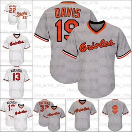 Retro Orioles baseball 1982 Cooperstown Home and HOF 90 #19 Chris Davis 4 Weaver 22 Jim Palmer 13 Manny Machado