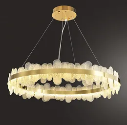 Pendelleuchten LED postmodern Runde Edelstahl Golden Designer Kronleuchter Beleuchtung Glanz Federung Leuchte Lampen für Esszimmer