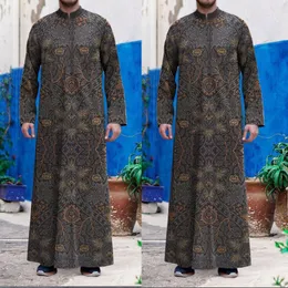 Odzież Etniczna Ramadan Qamiis Mężczyźni Abaya Dubai Turcja Indianislamic 2021 Muzułmańska Moda Z Długim Rękawem Robe Casual Luźna Smoka