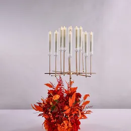 No candles including)Decoration acrylic candelabra 8 arms crystal candlestick crystal candle stands for wedding table centerpieces center pieces senyu925