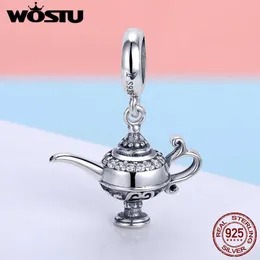 Wostu 925 Sterling Silverlampa av Aladdin Dangle Charm Fit Original Diy Beads Armband Lucky Smycken Gift FIC703