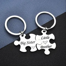 New Fashion Little Big Brother Stainless Steel Diy Keychain Accessories Key chain Charms