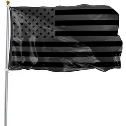 3x5ft Black American Flag Polyester No Quarter kommer att ges oss USA Historiska skydd Banner Flagga Dubbelsidig Inomhus utomhus 5910s