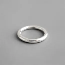 100% 990 Sterling Gümüş Çember Yüzükler Kadınlar için Düğün Aksesuarları, Minimalizm Bayanlar Nişan Yüzüğü Kadın Güzel Takı 211217