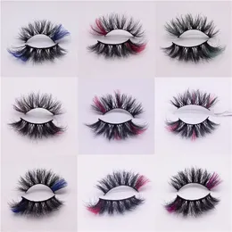 Partihandel 39 stilar Färgade Falska Ögonfransar 5D Fluffy Handgjorda Dramatiska Mink Lashes DIY Natural Look Eyelash Extension Beauty Makeup Tool