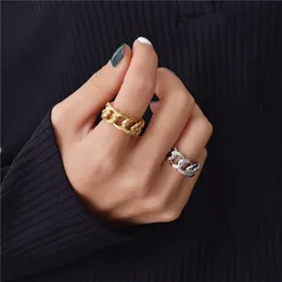 Kobiety Pierścienie Chunky Chain Pierścionki Link Skręcone Szeroki dla Unisex Vintage Gothic Chunky Midi Ring Ring Antyczne Biżuteria Akcesoria