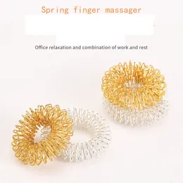 Sensory Spring Finger Massager Ring Toy Health Care Body Massage Relax Hand Fidget Leksaker Förlora Vikt Party Gåvor Opp Bag Packing