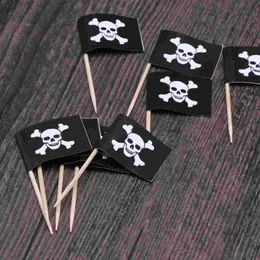 Outros fornecimentos festivos de festas 100 pcs bolo de frutas picks pirata bandeira palito para casa ktv bar (número 3)