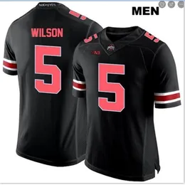 2019 New Man Ohio State Garrett Wilson＃5 Real Full Embroidery College Jersey Size S-5XLまたはカスタム任意の名前または番号ジャージー