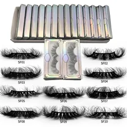 Falska ögonfransar Rainsin Lashes Wholesale Fluffy Mink Hair Pack 25mm Wispy Bulk With Packaging Messy Set