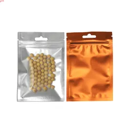 200pcs Matte Orange Zip Lock Plastic Package Bags Rclosable Foglio di alluminio Mylar Sacchetti Heat Seal Zipper Bagshigh quatity