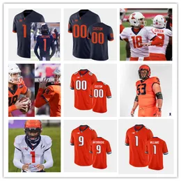 Custom Illinois Fighting Illini Football Jersey 9 Artur Sitkowski 23 Reggie Love III 8 Eddie Smith Moses Okpala 67 Brody Wisecarver 88 Keith Randolph Jr. Seth Coleman