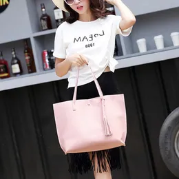 Women's Fashion Casual Shoulder Bags HandBag 7 Colors Lady Big Capacity Purse Tassel Leather Female Tote