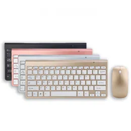 Combo tastiera e mouse wireless Kit mini tastiere e mouse portatili da 24 GHz Tastierino multimediale per computer da ufficio Desktop portatile TV8631411