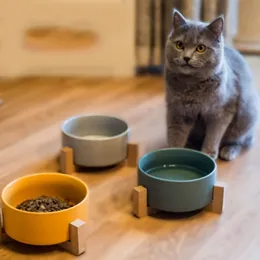 높은 품질 애완 동물 피더 세라믹 고양이 음식 그릇 개 물 그릇 접시 랙 작은 개 고양이 애완 동물 그릇 상품 Y200922