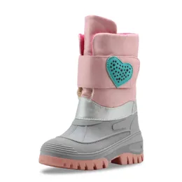 Kids Winter Snow Boots Pink Warm Shoes Thicken Footwear Rubber Sole Zip For Children Kid's Outdoor Girls Plus Velvet Waterproof 211108