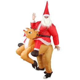 Boże Narodzenie przyjęcie domowe dekoracje nadmuchiwane jeździć na jeleniem Santa Claus Kostiumowe Zabawki rekwizyty dla dzieci prezent