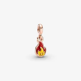 100% 925 Sterling Silver Me Burning Flame Mini Dangle Charms Fit Original European Charm Bracelet Mode Bröllop Förlovning Smycken Tillbehör