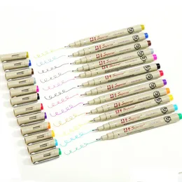 Canetas de gel 1pc Color Needle Design Projeto desenho de desenho de gancho de gancho de caneta Pen Student Gift School Office Supplies