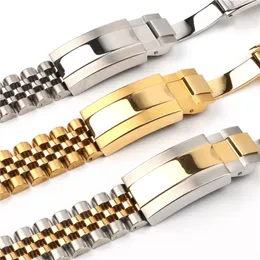 20mm Watch Band Silver Gold 316L Rostfritt stål Watchband Rollx Men's Watches Designer Fashion Bracelect High Quality Watchstrap
