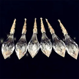 6pc / mycket 10cm akryl Icicle bröllopsdekoration hängande droppe jul prydnadstillbehör transparent diamant 211104