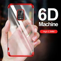 Custodia per telefono placcata per Xiaomi Redmi Note 9 Pro Max 9S Cover posteriore in silicone antiurto in TPU morbido Note9 9Pro Trasparente Placca Capa