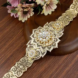 Bälten Sunspicems Gold Silver Color Marockan Caftan Wedding Jewelry Arab Robe Bijoux Bridal Gift Dress Midjebälte för kvinnor