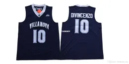 Nuova stagione all'ingrosso economica 2018 Donte Divincenzo #10 Villanova Basketball Jersey Navy Blue White White di alta qualità S-XXL