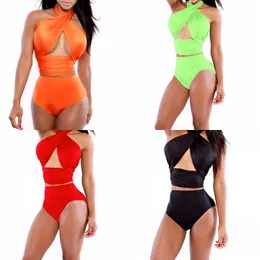 Women Bikini Swimwear Summer Cross Halter Sexy Swimsuit Ladies Bathing Suits Bikini Sets maillot de bain 050310 177 W2