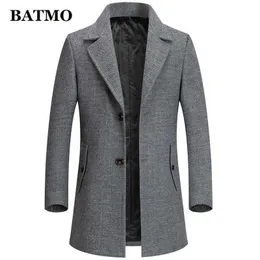 Batmo Ankomst Autumnwinter Högkvalitativ ull Trench Coat Men, Mäns Wool Jackor, Plus-Size M-4XL MN 211011