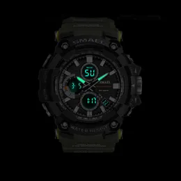 Smael Sport Watches Military Dual Time Watch Digital Led Clock Male 1802d Waterproof Wristwatch Men's Watch Sports Shoockproof Q0524